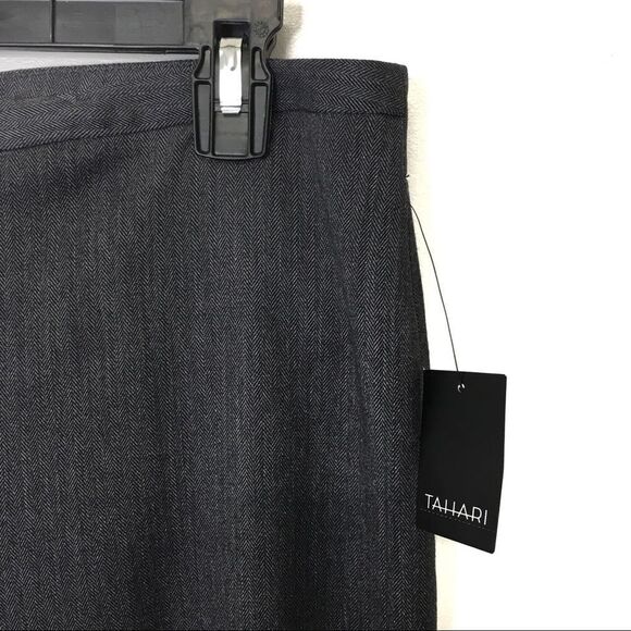Tahari Terry Straight Charcoal‎ Gray Pant Size 6 - Picture 3 of 10